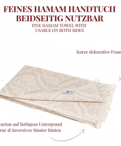 barock beige Handtuch hamam baumwolle